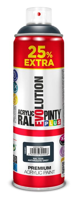 Akrila krāsa aerosolā RAL 7016 Anthracite Grey Evolution PintyPlus 500ml (451)