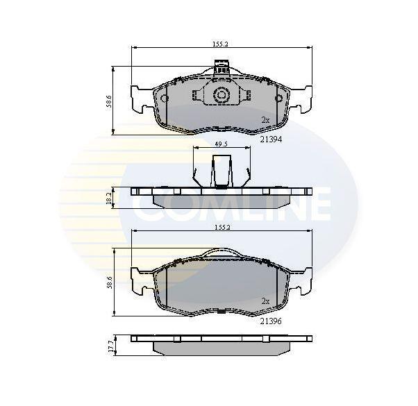 Bremžu uzliku komplekts COMLINE CBP0514, FORD