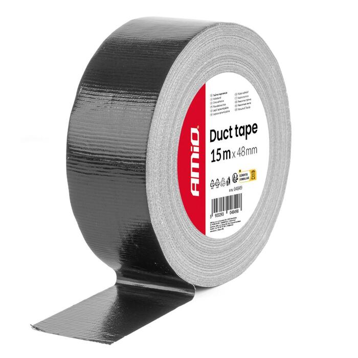 Melna armēta līmlenta 15mx48mm AMIO-04849 (04849m)