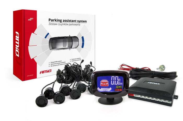 Autostāvvietas palīgsistēma LED-GRAF 8 sensors melns (01559)