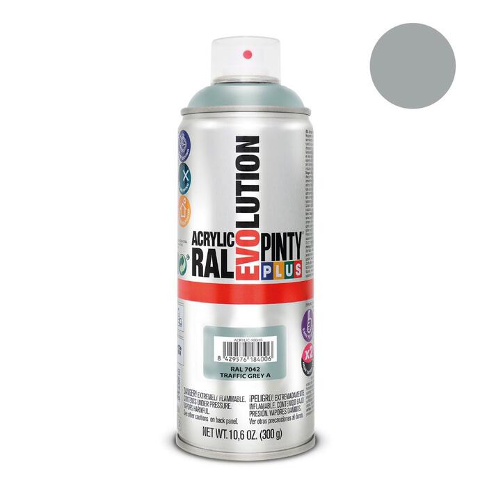 Akrila krāsa aerosolā pelēka RAL 7042 Evolution PintyPlus 400ml (7042EV)