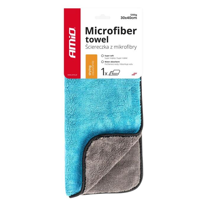 Mikrošķiedras žāvēšanas dvielis30x40cm 1200g AMIO-03757 (03757)