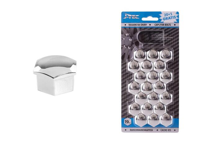 Auto skrūvju vāciņi 19 mm chrome (G21304)