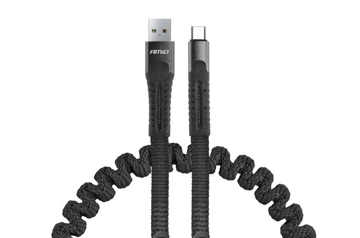 USB to micro USB spring cable