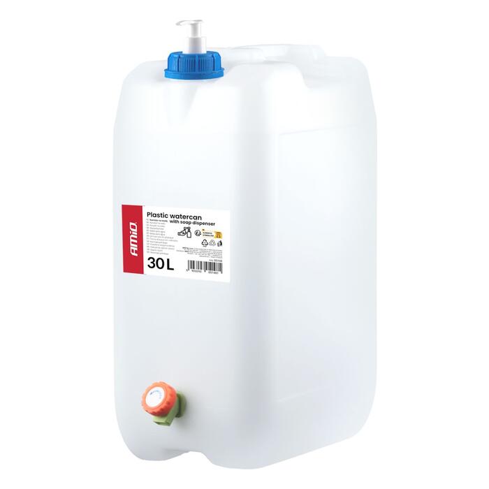 Plastmasas ūdens kanna ar krāniņu un