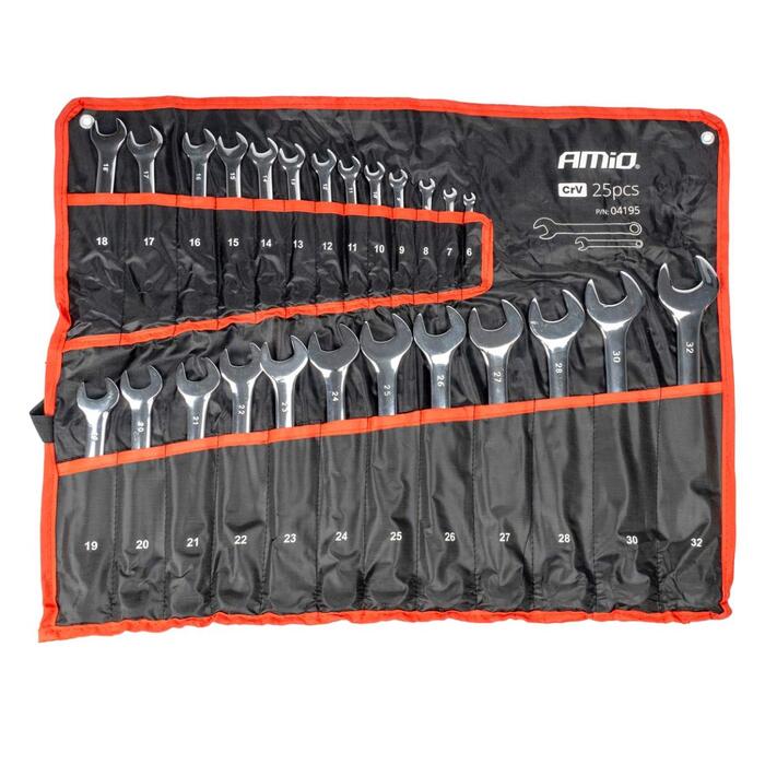 Atslēgu komplekts 6-32 mm 25 gab. AMIO-04195 (04195)