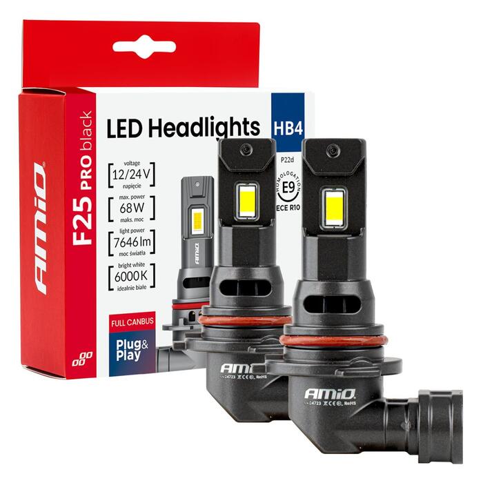 LED Headlights Series F25 PRO BLACK