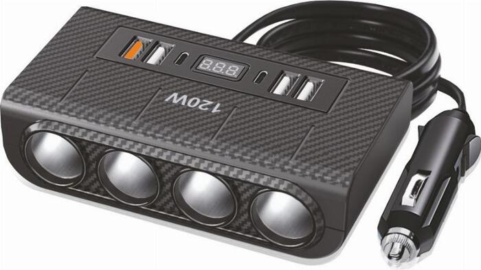 Sadalītājs 4 Ligzdas, 4 USB, 2