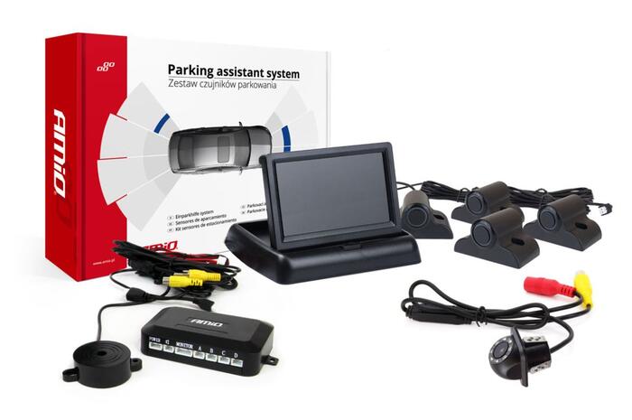 Auto parkošanās sensors TFT02 4,3" with HD-305-LED 4 sensors black Truck (02733)
