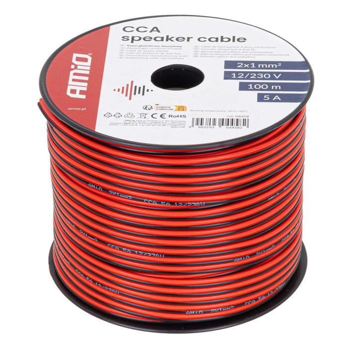 CCA skaļruņu kabelis 2x1mm2 100m 5A