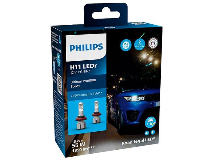 LED H11 PHILIPS Spuldzes komplekts (10-11362U60BX2)