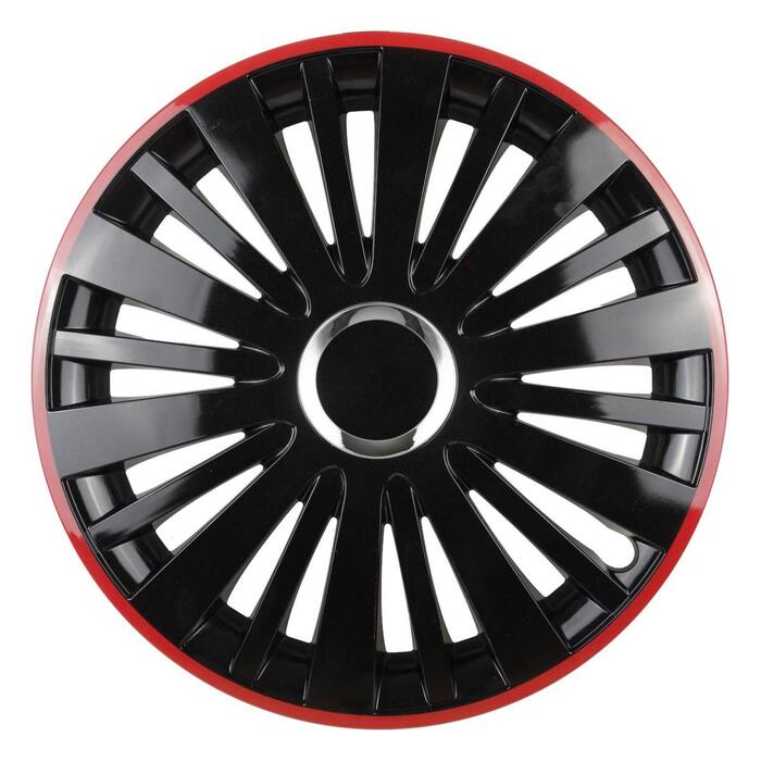 Auto disku dekoratīvā uzlika Hubcap FALCON 15" black with a red rim (L58281)