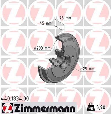 ZIMMERMANN 440.1834.00 Bremžu trumulis