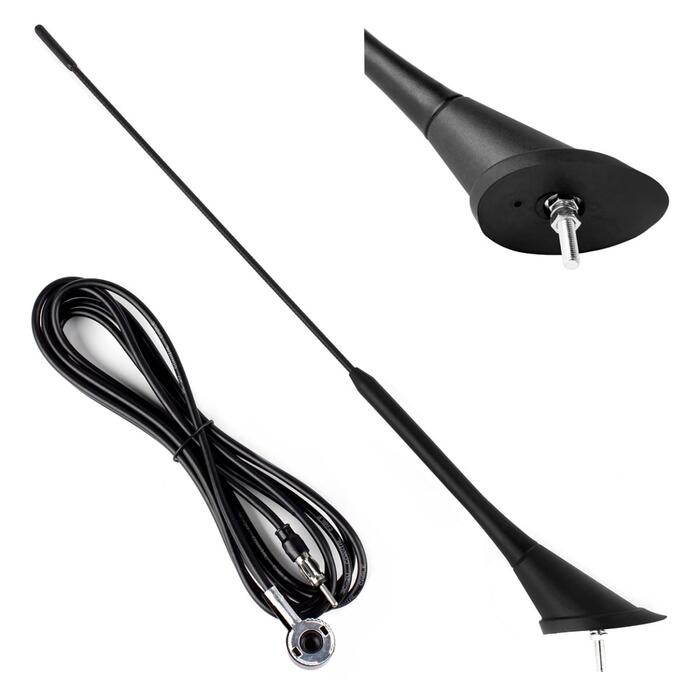 Auto antena 40cm 5mm adapteris 3m vads ANT07 (01507)