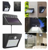 Āra lampa ar saules bateriju un sensoru 30 LED (PZD53B)