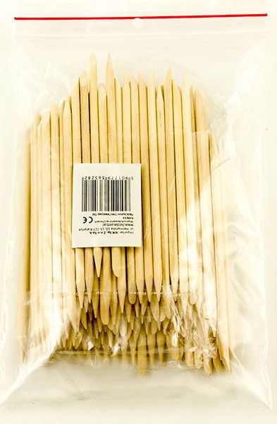 Двусторонние палочки для кутикулы из апельсинового дерева 100 шт. (9633)