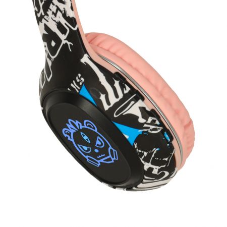 Беспроводные складные наушники Bluetooth RGB розовые (код товара 3142_1)