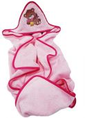 ДЕТСКОЕ ПОЛОТЕНЦЕ С КАПЮШОНОМ МИШКА PINK