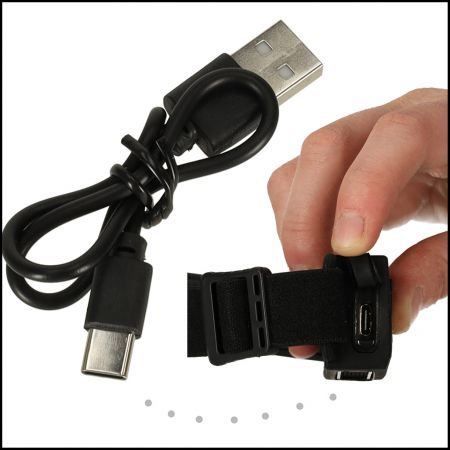 Налобный фонарик LED USB заряжаемый с датчиком движения (4841)