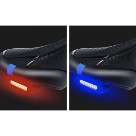Седло для велосипеда с фонарем черное USB (P22220)