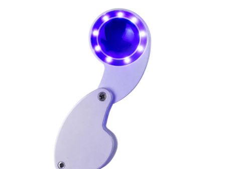 Увеличительное стекло 60x 25мм LED UV USB (P09215)