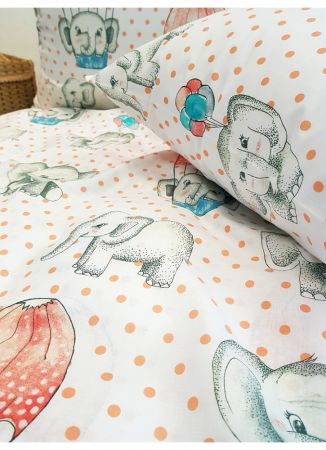 Bērnu gultas veļas komplekts ELEPHANTS