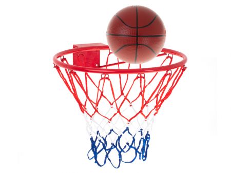 Баскетбольное кольцо с сеткой и мячом (5213)