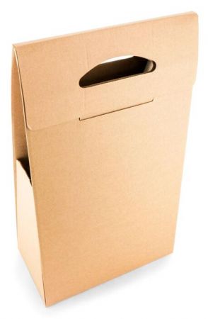 PaperSeal Подарочная коробка с ручкой, 234 х 124 х 410 мм, коричневая (150-03724)