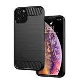 TakeMe супер тонкий и прочный TPU чехол-крышка с эффектом КАРБОНА для Apple iPhone 12 / 12 Pro Черный (TM-CAR-IP12/PRO-BK)