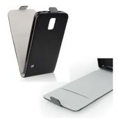 Forcell Forcell Flexi Slim Flip Samsung G530H Galaxy Grand Prime vertikāli atverams silikona ietvarā Melns