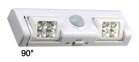 LED лампа с датчиком движения 8 LED белая (PZD26A)