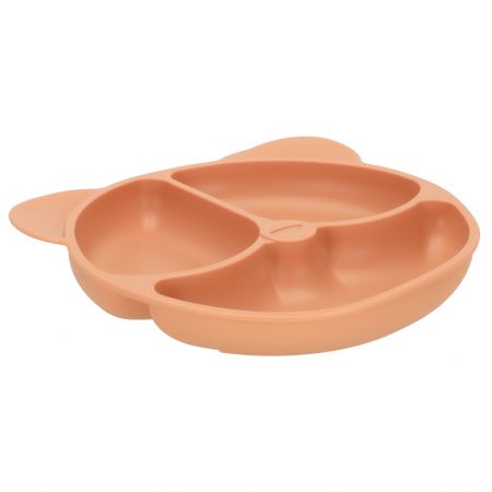 Silikona komplekts no 4 el. priekšauts, šķīvis, karote, dakša (4001) oranža