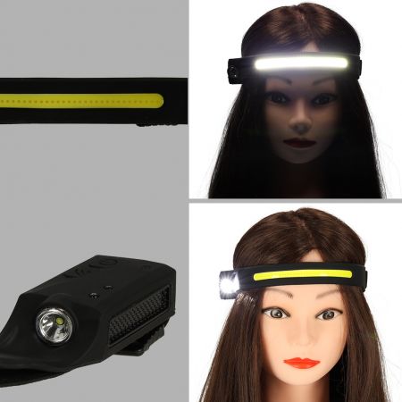 Налобный фонарик LED USB заряжаемый с датчиком движения (4841)