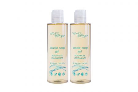 WAVES Pacifique Кастильский гель для душа Bergamot & Lemongrass, 2 шт x 200 мл