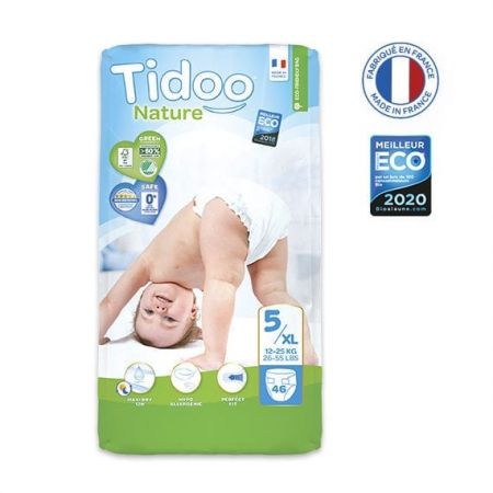 Tidoo Nature Подгузники ЭКО Размер 5/XL - (12-25kg) 46 gab. Jumbo pack