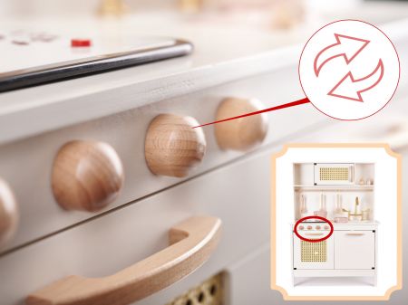Bērnu koka virtuve retro stilā ar aksesuāriem 100cm (6284)