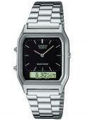 CASIO Rokas pulkstenis Unisex AQ-230A-1DMQYES + BOX silver/black
