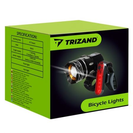 Velosipēda priekšējais un aizmugurējais lukturis T6 USB (P23681)