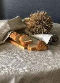 Lina žakarda galdauts ar ģeometriskiem rakstiem LAIMA 110x145 cm