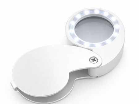 Увеличительное стекло 40x 25мм 9 LED USB (P09214)