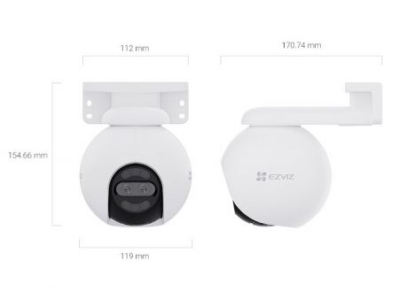 EZVIZ H80 (8MP+2MP) Уличная панорамная камера с поворотом на 360 градусов и двумя объективами, Wi-Fi (CS-H80x)