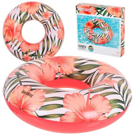 Bestway Piepūšams peldriņķis Ziedi sarkans-balts 36237 (6099_1)
