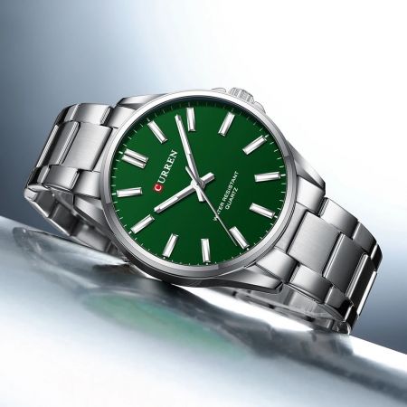 CURREN Vīriešu rokas pulkstenis 9090 (ZC045B) + BOX silver/green
