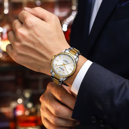 CURREN Vīriešu rokas pulkstenis 9090G (ZC041A) + BOX gold/silver