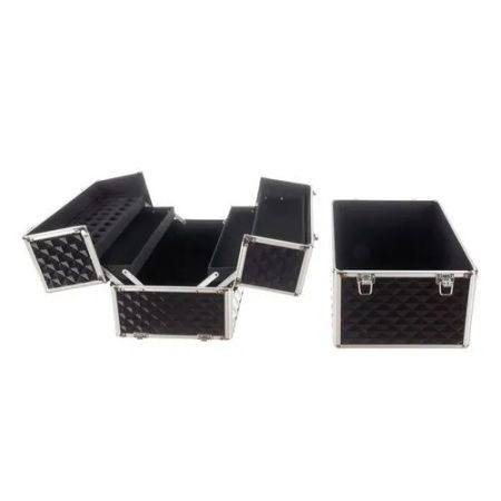 Kosmētikas koferis 42,5x35x24,5 cm melns (P22529)