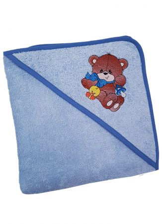 ДЕТСКОЕ ПОЛОТЕНЦЕ С КАПЮШОНОМ МИШКА BLUE