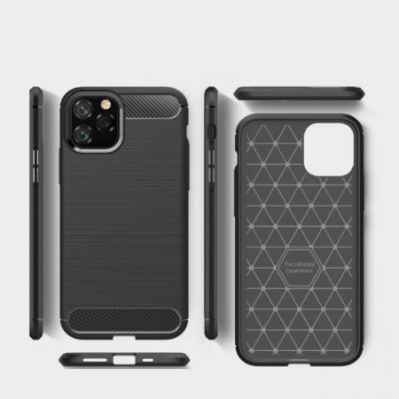 TakeMe Супер тонкий и прочный TPU чехол-крышка с эффектом КАРБОНА для Apple iPhone 11 (6.1
