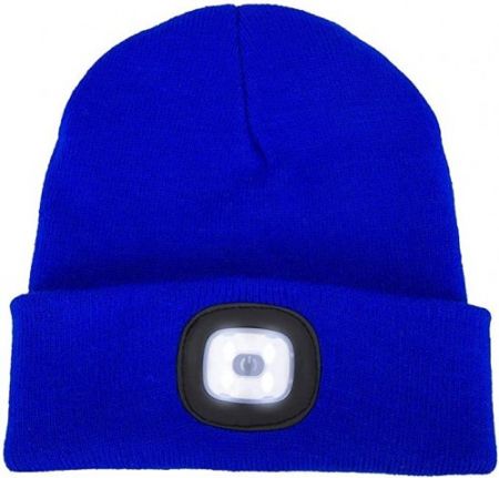One size теплая вязаная шапка со светодиодной подсветкой с 2 уровнями яркости (blue)