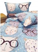 Детский комплект постельного белья CATS l.blue
