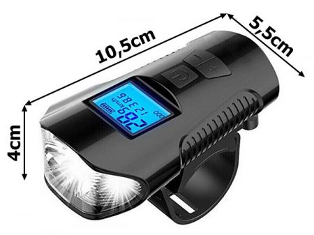 LED velosipēdu lukturis ar skaitītāju (P14490)